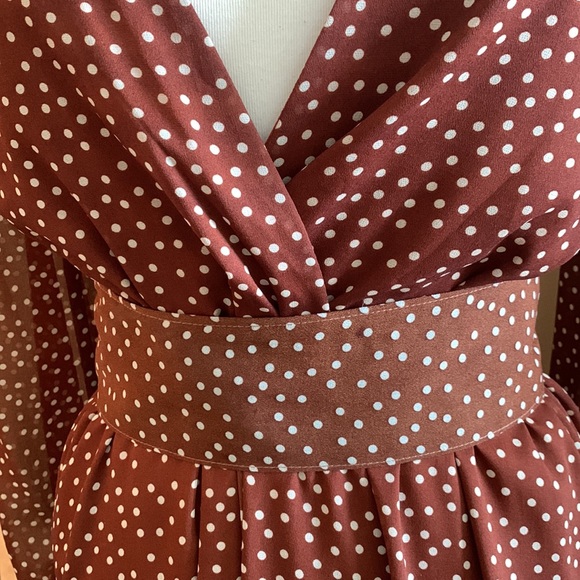 Brown white polka dot dress by Uli Herzner - Picture 3 of 13